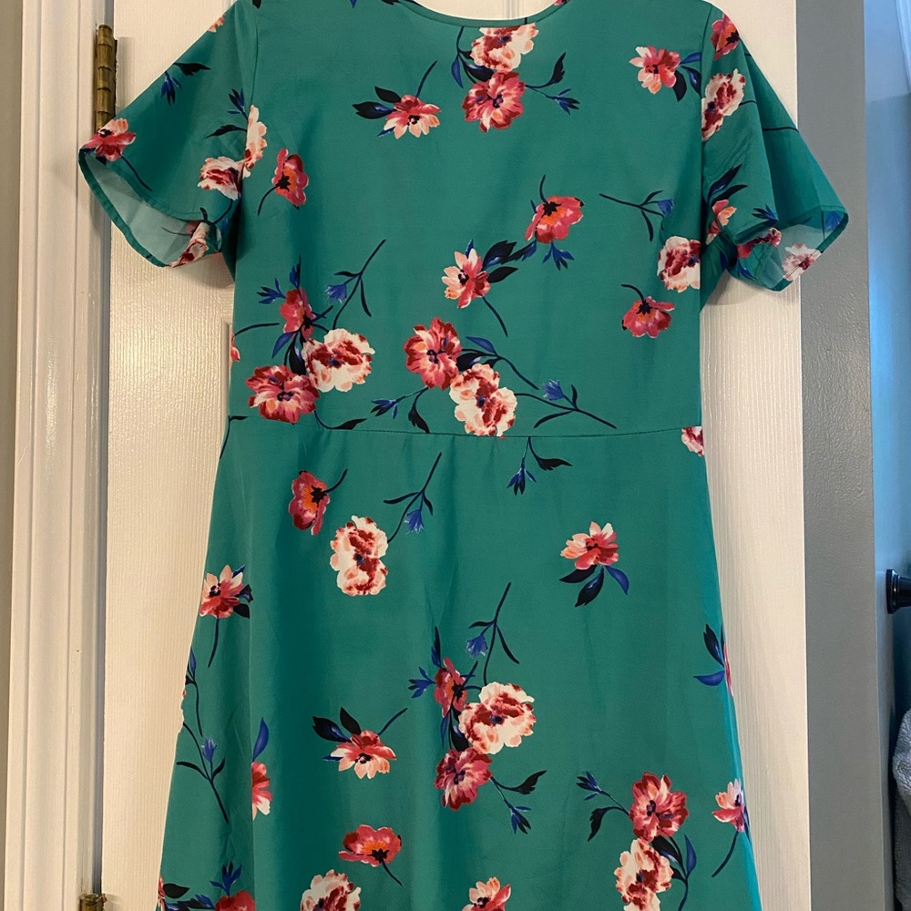 Emerald green floral dress - ASOS